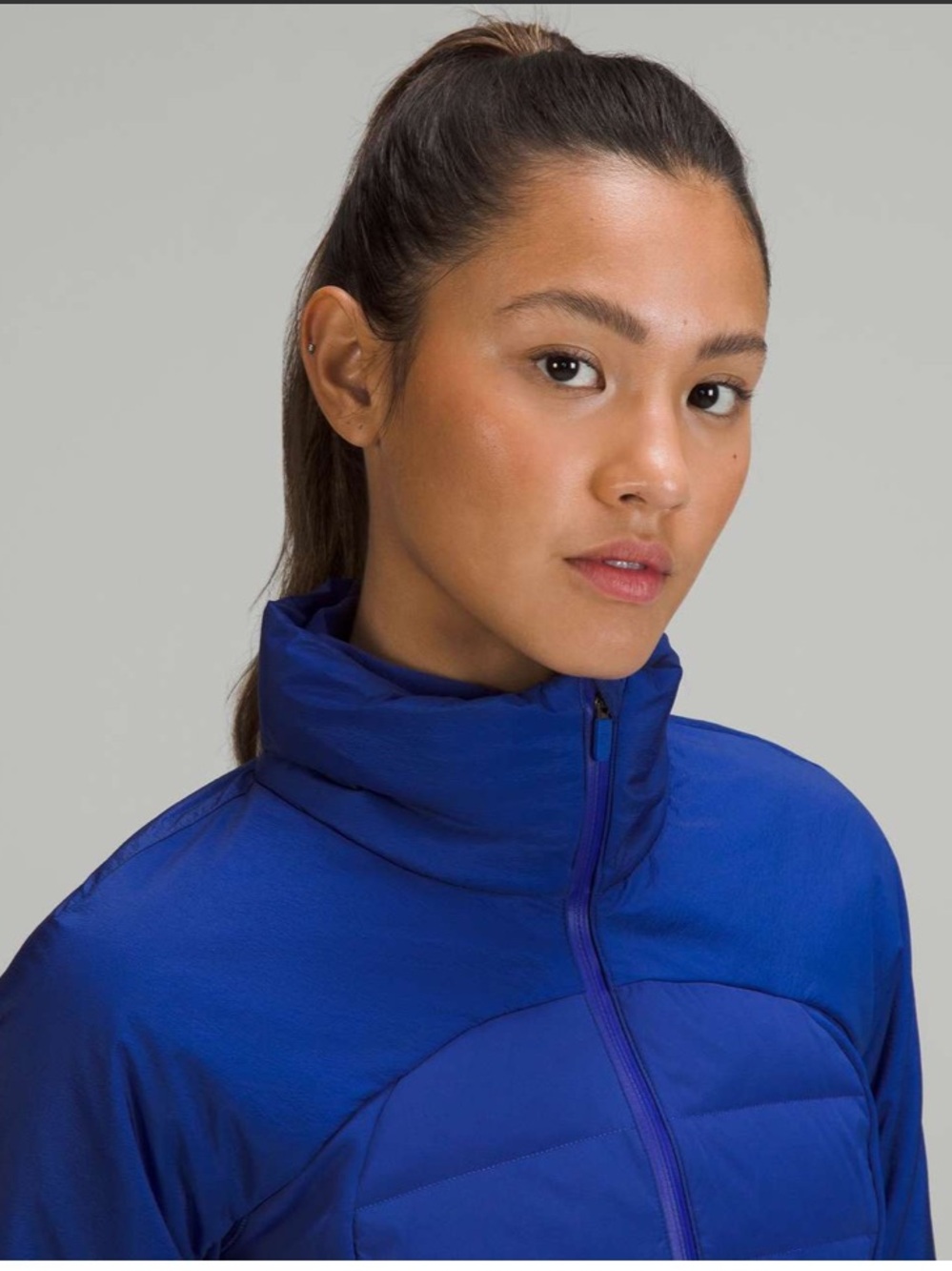 lululemon athletica insulated hooded puffer jacket - psychic blue 6 - Picture 6 of 15